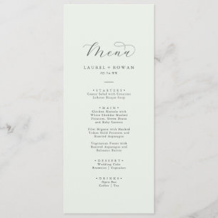 Menu de Casamento Coordenado do Elegante Greenery