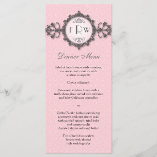 Menu de Casamento Cor-de-Rosa Banda Art Deco