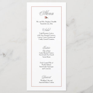 Menu de Casamento Cor-de-Rosa Esmagada