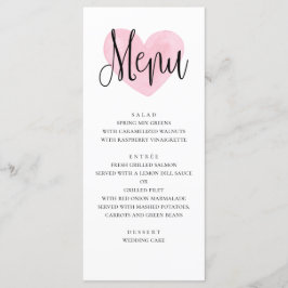 Menu de casamento cor-de-rosa. Janta moderna român