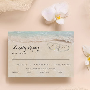 Menu de Casamento Coração de Praia Vintage Tropica