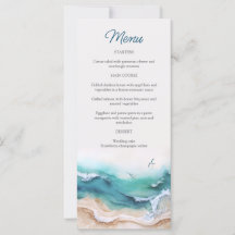 Menu de Casamento Costeiro de Praia