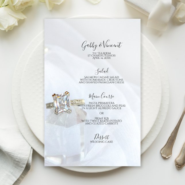 Menu de Casamento Cristal de Pilar de Anel de Diam (Criador carregado)