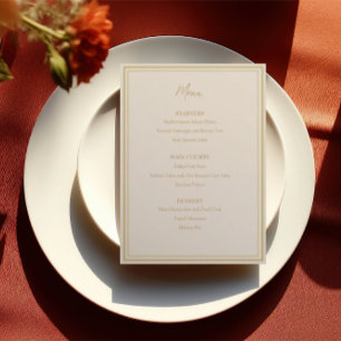Menu de Casamento Cruzado Armênio Elegante Moderno