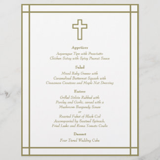 Menu de Casamento Cruzado de Contorno Dourado