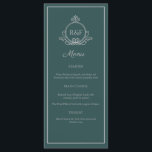 Menu de Casamento da Caligrafia Elegante Verde<br><div class="desc">, </div>