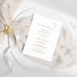 Menu de Casamento da Caligrafia Moderna Elegante