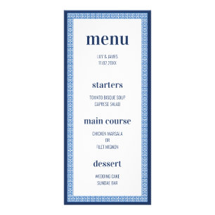 Menu de Casamento da Chave Grega