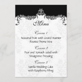 menu de casamento da cinza