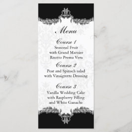 menu de casamento da cinza negra