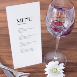 Menu de Casamento da Deco da Arte Moderna Minimali