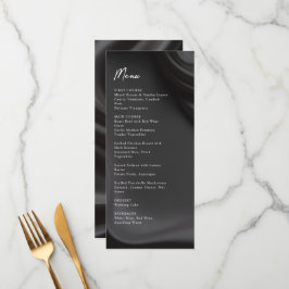 Menu de casamento da elegância do satélite preto