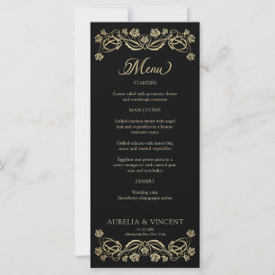 Menu de Casamento da Espada Real dos Rosas Medieva