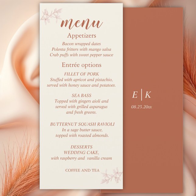 Menu de Casamento da Flor do eterno (Criador carregado)