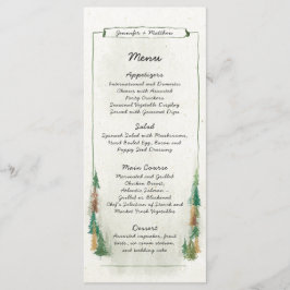 Menu de Casamento da Floresta de Pinheiros com Aqu