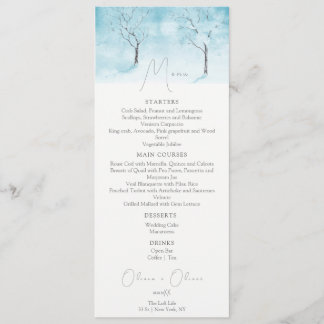 Menu de Casamento da Freshness do inverno