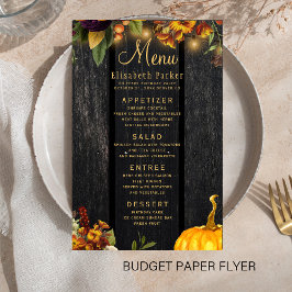 Menu de casamento da madeira russa do outono de ou