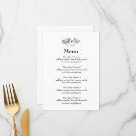 Menu de casamento da primavera com o elegante logo