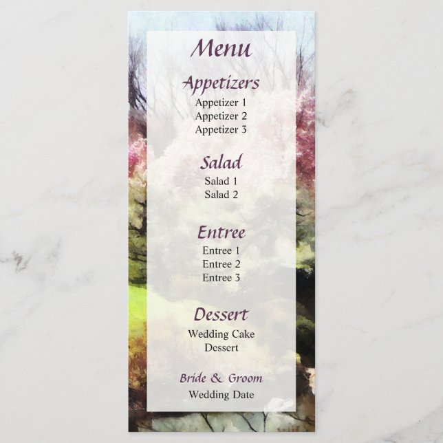 Menu de Casamento da primavera Japonesa... (Frente)