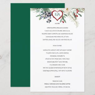 Menu de Casamento da Rosa de inverno