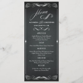 Menu de Casamento da Tipografia do Chalkboard Vint