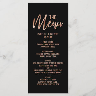 Menu de Casamento da Tipografia Moderna Dourada co