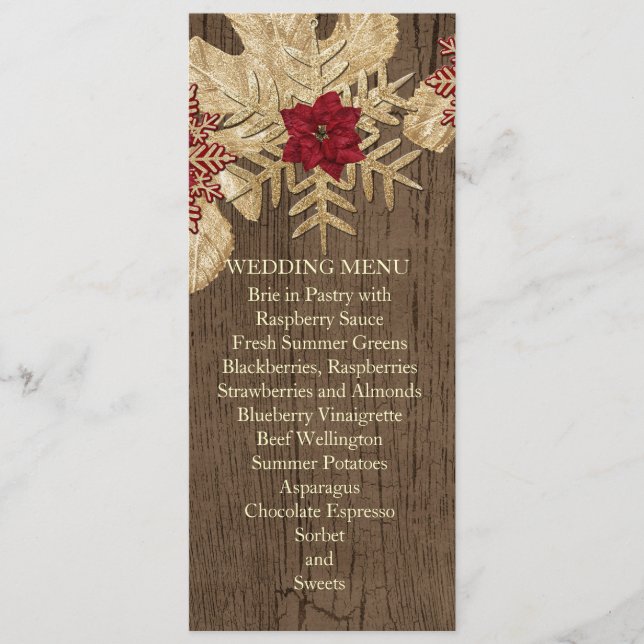 Menu de Casamento das Estrelas de Natal da Madeira (Frente)