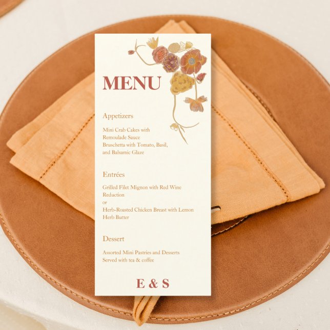 Menu de casamento das flores d'água (Criador carregado)