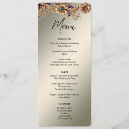 Menu de Casamento das Flores de Joias Douradas Ele