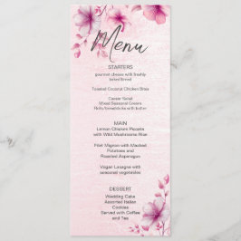 Menu de Casamento das Flores Rosa