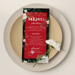Menu de Casamento das Flores Vermelhas Negras<br><div class="desc">Menu de Casamento das Flores Vermelhas Negras. Itens correspondentes disponíveis.</div>