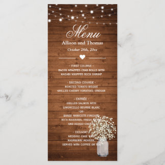 Menu de Casamento das Luzes da Respiração do Bebê 