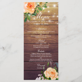 Menu de Casamento das Luzes Florais de Rosa de Mad