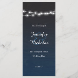 Menu de Casamento das Luzes Noturnas do Ombre Azul