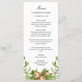 menu de casamento das maçãs d'água