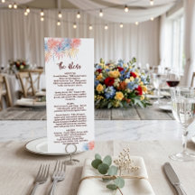Menu de Casamento de 4 de Julho, Menu Minimalista