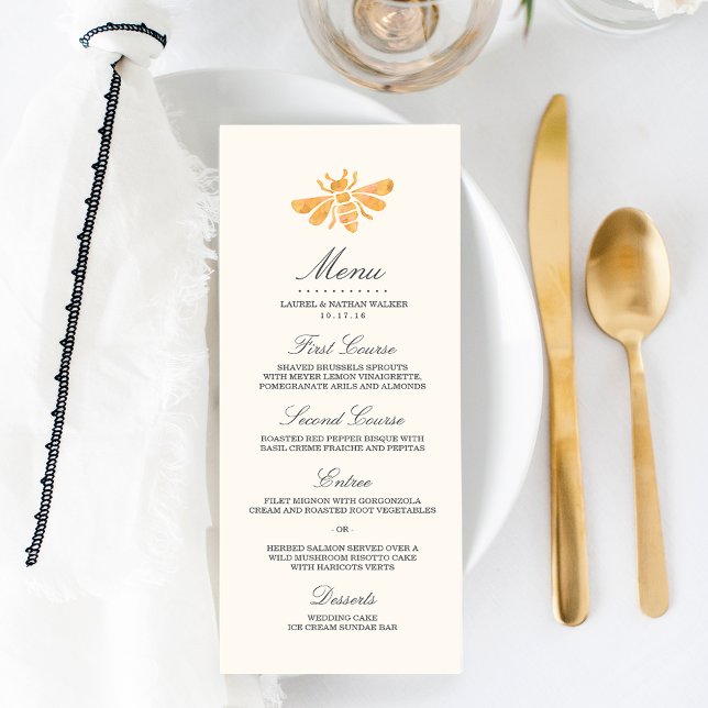 Menu de Casamento de Abelhas ouros (Criador carregado)