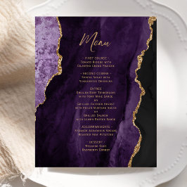 Menu de Casamento de Agata Dourada Roxo do Orçamen