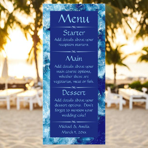Menu de Casamento de Água do Oceano Azul