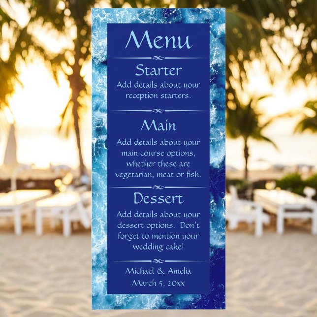 Menu de Casamento de Água do Oceano Azul (Criador carregado)