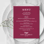 Menu de Casamento de Amoras Elegante Simples de Or<br><div class="desc">Um pequeno barato, um cartão de cardápio de janto de amora de papel com suas escolhas de comida em letras brancas chic é perfeito para uma recepção de casamento moderna, um janto de ensaio de casamento, uma festa de aniversário ou qualquer evento especial com um janto sentado. *Mede 4, 5"...</div>