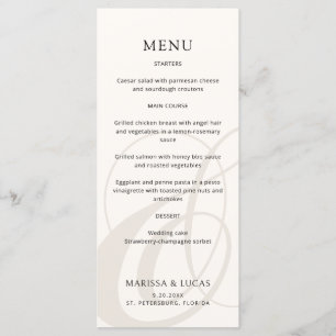 Menu de Casamento de Ampersand do Champanhe de Scr