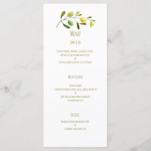 Menu de casamento de aquarela de galinha