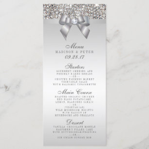 Menu de Casamento de Arco das Sequências de Prata
