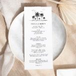 Menu de Casamento de Árvore de Palma de Praia Trop<br><div class="desc">Menu de Casamento de Árvore de Palma de Praia Tropical</div>
