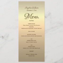 Menu de Casamento de Caligrafia Dourada Elegante