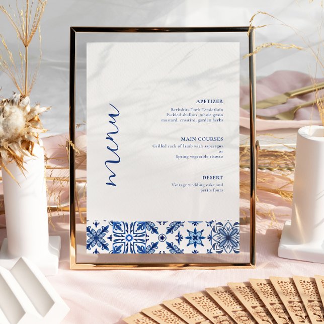 Menu de casamento de citros do Mediterrâneo azul (Criador carregado)