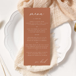 Menu de Casamento de Clay de Script Elegante Moder