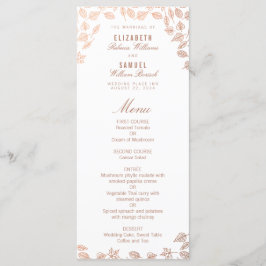 Menu de Casamento de Cobre Faux do outono Elegante