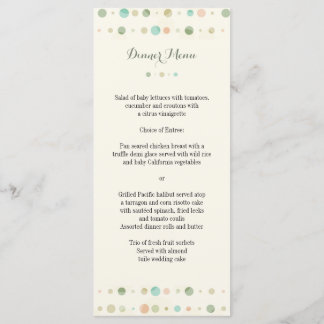 Menu de Casamento de Colunas de bolinhas